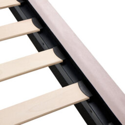 Wyld And Coco Slatted Bed Frame Pastel Pink Velvet 3Ft Single Eu Modern - Oak Legs, Buttoned Headboard - thumbnail 7
