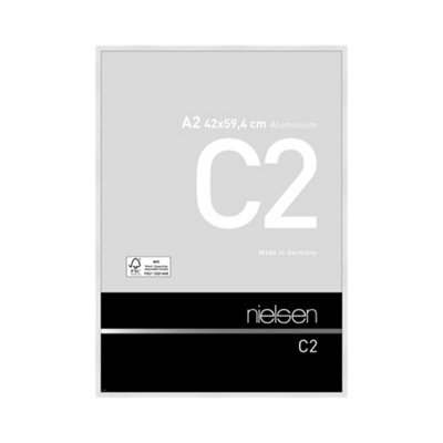 Nielsen C2 Polished White Aluminium Picture Frame A2, 42X59.4Cm - With Float Glass And Push/turn Clips - image 1
