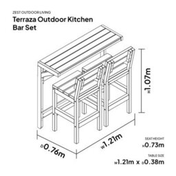 Terraza Outdoor Kitchen Bar Set By Zest Outdoor Living - thumbnail 2