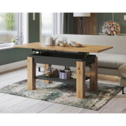 Heze Furniture Alva 2 In 1 Extending Coffee / Dining Table 110-150Cm - Artisan Oak / Anthracite - thumbnail 2