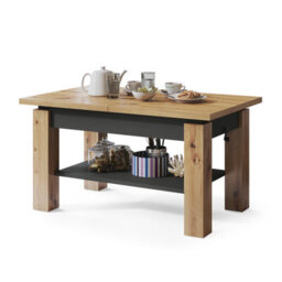 Heze Furniture Alva 2 In 1 Extending Coffee / Dining Table 110-150Cm - Artisan Oak / Anthracite - thumbnail 5