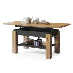 Heze Furniture Alva 2 In 1 Extending Coffee / Dining Table 110-150Cm - Artisan Oak / Anthracite - thumbnail 7