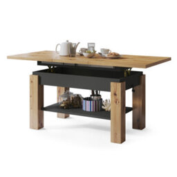 Heze Furniture Alva 2 In 1 Extending Coffee / Dining Table 110-150Cm - Artisan Oak / Anthracite - thumbnail 6