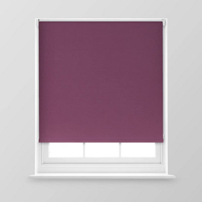 A.unique Home Premium Trimmable Thermal Blackout Roller Window Blind - 4Ft - Aubergine - 120Cm (W) X 170Cm (L) - image 1