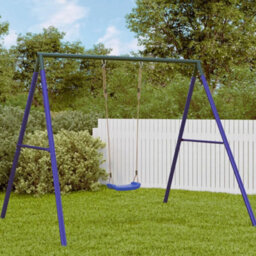 Berkfield Outdoor Swing Seat For Kids Single With Adjustable Rope Blue - thumbnail 3