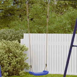 Berkfield Outdoor Swing Seat For Kids Single With Adjustable Rope Blue