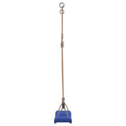 Berkfield Outdoor Swing Seat For Kids Single With Adjustable Rope Blue - thumbnail 5