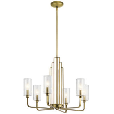 Luminosa Lighting Elstead Kichler Kimrose Multi Arm Pendant Ceiling Light Brushed Natural Brass - image 1