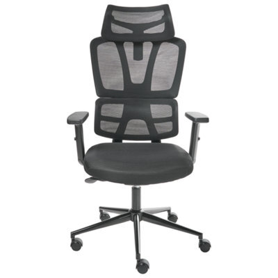 Wyld and Coco Black Mesh Office Chair With Adjustable Headrest, Recline, Sliding Seat And 360 Swivel - image 1
