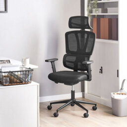 Wyld and Coco Black Mesh Office Chair With Adjustable Headrest, Recline, Sliding Seat And 360 Swivel - thumbnail 2