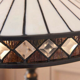Dark Bronze Table Lamp - Diamond Shaped Detailling - 2 X 60W E27 Gls Required - thumbnail 2
