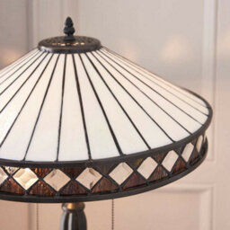 Dark Bronze Table Lamp - Diamond Shaped Detailling - 2 X 60W E27 Gls Required - thumbnail 3