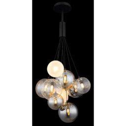 Luminosa Lighting Luminosa Ballgi Globe Pendant Ceiling Light Matt Black Balls Glass Shade 9X G9 - thumbnail 4