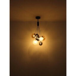 Luminosa Lighting Luminosa Ballgi Globe Pendant Ceiling Light Matt Black Balls Glass Shade 9X G9 - thumbnail 5
