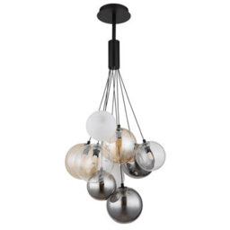 Luminosa Lighting Luminosa Ballgi Globe Pendant Ceiling Light Matt Black Balls Glass Shade 9X G9 - thumbnail 2