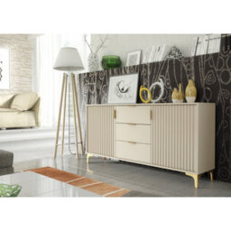 Creative Furniture Tide Crest Sideboard 140Cm - Cashmere Warm Beige Taupe Finish & Gold - thumbnail 8