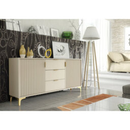 Creative Furniture Tide Crest Sideboard 140Cm - Cashmere Warm Beige Taupe Finish & Gold - thumbnail 2