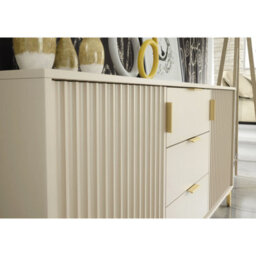 Creative Furniture Tide Crest Sideboard 140Cm - Cashmere Warm Beige Taupe Finish & Gold - thumbnail 3
