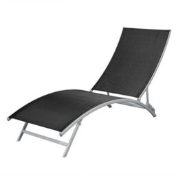 Berkfield Sun Lounger Steel And Textilene Black - thumbnail 2