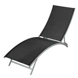 Berkfield Sun Lounger Steel And Textilene Black