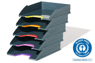 Durable Varicolor Eco Stackable Letter Tray Files - A4+ Colour Coded 5 Pack - image 1