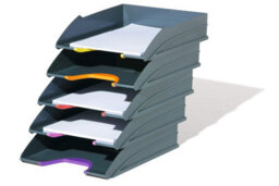 Durable Varicolor Eco Stackable Letter Tray Files - A4+ Colour Coded 5 Pack - thumbnail 4