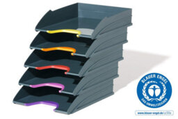 Durable Varicolor Eco Stackable Letter Tray Files - A4+ Colour Coded 5 Pack - thumbnail 1