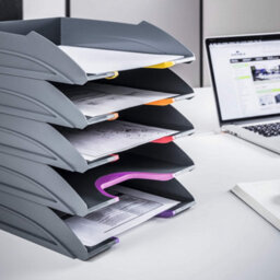 Durable Varicolor Eco Stackable Letter Tray Files - A4+ Colour Coded 5 Pack - thumbnail 7