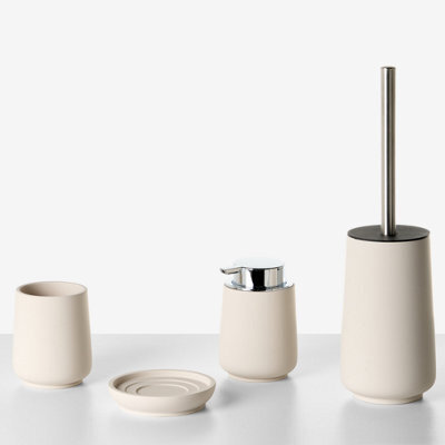 Beliani 4-Piece Bathroom Accessories Set Suches Beige - image 1