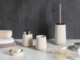 Beliani 4-Piece Bathroom Accessories Set Suches Beige - thumbnail 2