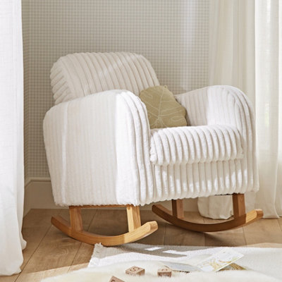Cuddleco Etta Faux Fur Nursing Chair In Cream - image 1