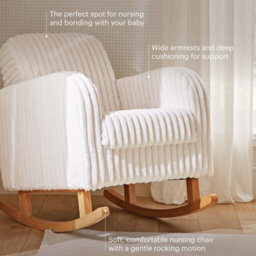 Cuddleco Etta Faux Fur Nursing Chair In Cream - thumbnail 3
