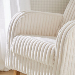 Cuddleco Etta Faux Fur Nursing Chair In Cream - thumbnail 4