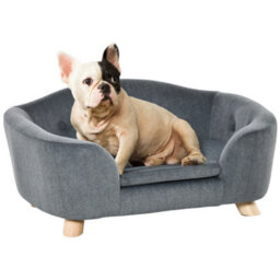 Pawhut Dog Sofa Bed W/ Soft Cushion For Xs Size Dogs - Grey - thumbnail 2