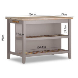 Statement Furniture Florence Truffle Breakfast Bar Kitchen Island With Shelves - thumbnail 7