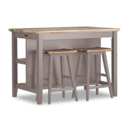 Statement Furniture Florence Truffle Breakfast Bar Kitchen Island With Shelves - thumbnail 8