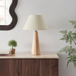 Furniturebox Uk Connie Wood Tapered Table Lamp
