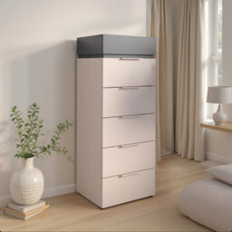 FurniComp LTD Furnicomp Luke 6 Drawer 50Cm Tall Chest Of Drawers - Cashmere & Anthracite - thumbnail 1