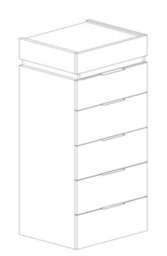 FurniComp LTD Furnicomp Luke 6 Drawer 50Cm Tall Chest Of Drawers - Cashmere & Anthracite - thumbnail 3