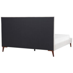Beliani Bed Velvet Bayonne 180 X 200 Cm (Eu Super King) Off-White - thumbnail 7