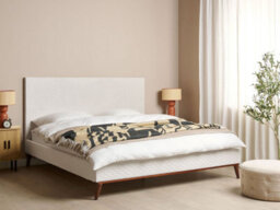 Beliani Bed Velvet Bayonne 180 X 200 Cm (Eu Super King) Off-White - thumbnail 2