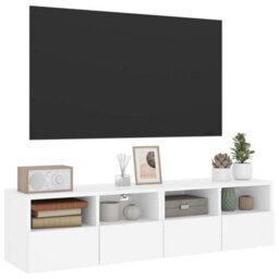 Berkfield Durable Tv Wall Cabinets 2 Pcs White 60X30X30 Cm Engineered Wood - thumbnail 6