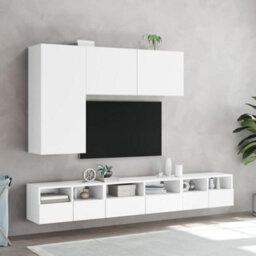 Berkfield Durable Tv Wall Cabinets 2 Pcs White 60X30X30 Cm Engineered Wood - thumbnail 4