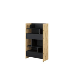 Arte Bed Concept Oak Artisan And Black Sideboard Cabinet 92Cm - thumbnail 1