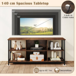 Gainoom Tv Stand For 65Inch Tvs 3-Tier Entertainment Center With Power Outlets & 2 Cable Holes - thumbnail 6