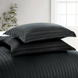 Ameha Stripe Duvet Set With Pillowcase Reversible Bedding & Soft Microfiber Cover Black Single Size 135X200Cm - thumbnail 8