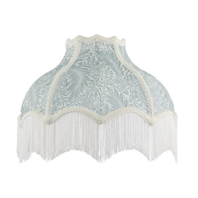 Happy Homewares Classic Victorian Lamp Shade In Light Emerald Green Velvet With Trims - image 1