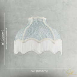 Happy Homewares Classic Victorian Lamp Shade In Light Emerald Green Velvet With Trims - thumbnail 7