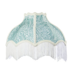 Happy Homewares Classic Victorian Lamp Shade In Light Emerald Green Velvet With Trims - thumbnail 4