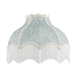 Happy Homewares Classic Victorian Lamp Shade In Light Emerald Green Velvet With Trims - thumbnail 1
